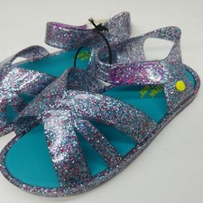 Western Chief Girls Child Size 9 Sandals Sandbox Glitter Gel Ankle Strap Purple