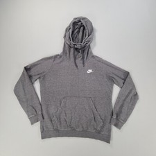 Nike Sweater Womens Medium Gray Hoodie Swoosh Athletic Comfort Ladies