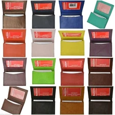 Genuine Leather Expandable Credit Card ID Business Card Holder Wallet New Colors