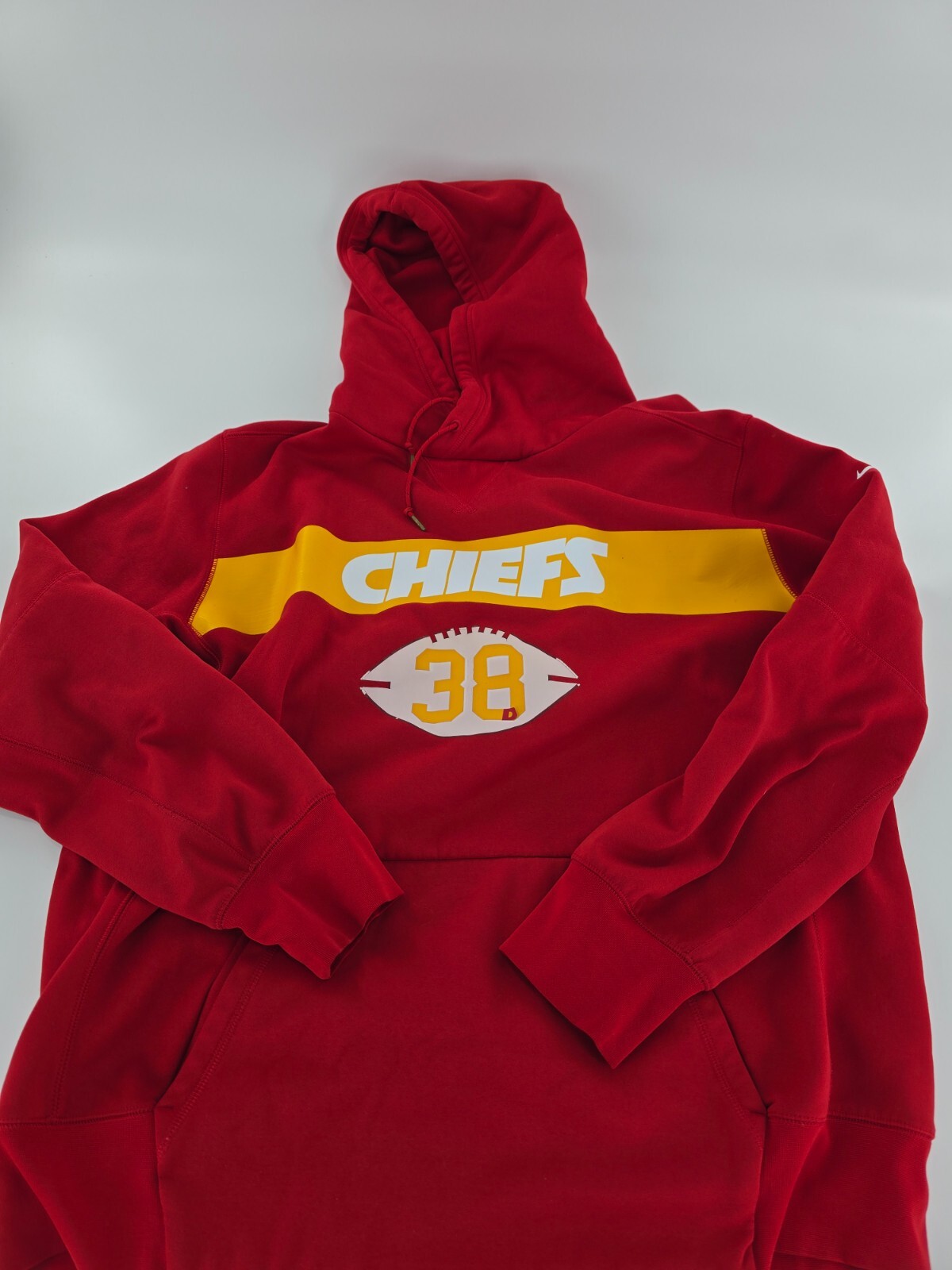 SACAI X NIKE Felpa con cappuccio Nike NFL Kansas City Chiefs On Field Team taglia XL #38 D rossa