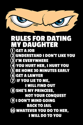 Blechschild 20x30 Rules for Dating my Daughter Regeln für die Verabredung mit me