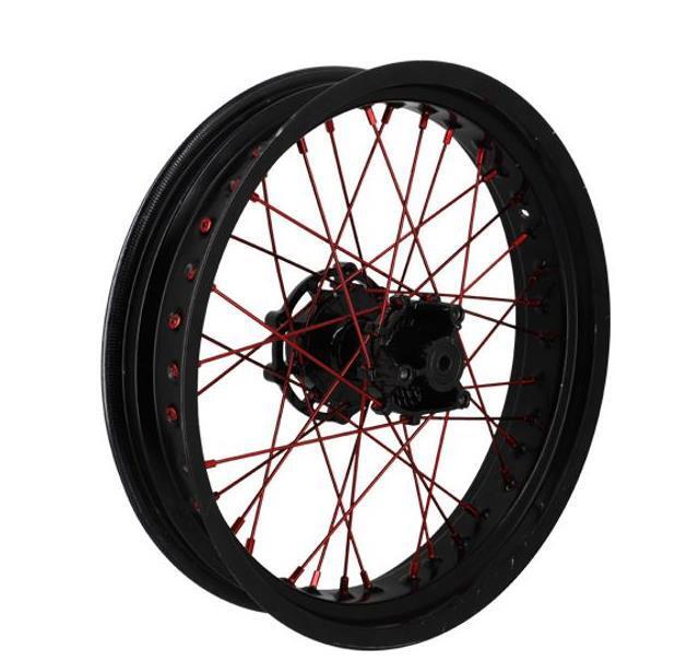 Rayon rouge Doppler 36x195mm pour roue avant de moto 50cc Derbi Senda