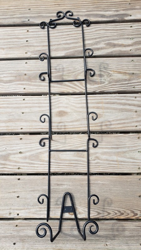 4 Part Black Metal Plate Display Racks for the Wall