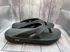 Oofos OOriginal Black Flip Flop Toe Post Sandal Shoe Men 11 Women 13