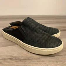 Women's Sofft Somers III Leather Slip-On Sneakers Black Size 9.5M Shoes Mules