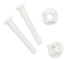 Universal White Plastic Toilet Seat Hinge Bolt Screw For Top Mount Toilet Sea...