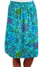 NWT New Fresh Produce Sketched Flora Long Avery Skirt Bluefin Blue M or L 75