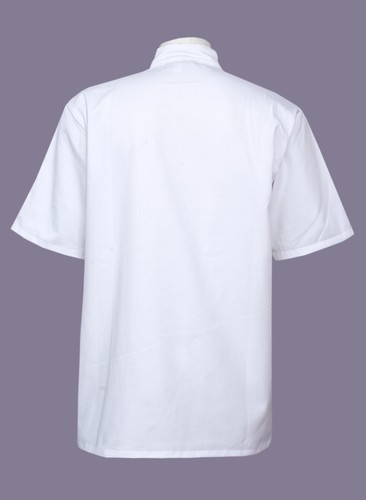 Chef Jacket Short Sleeve Unisex Restaurant Chefs Jacket White Chef Wear Good Qua - Picture 2 of 4