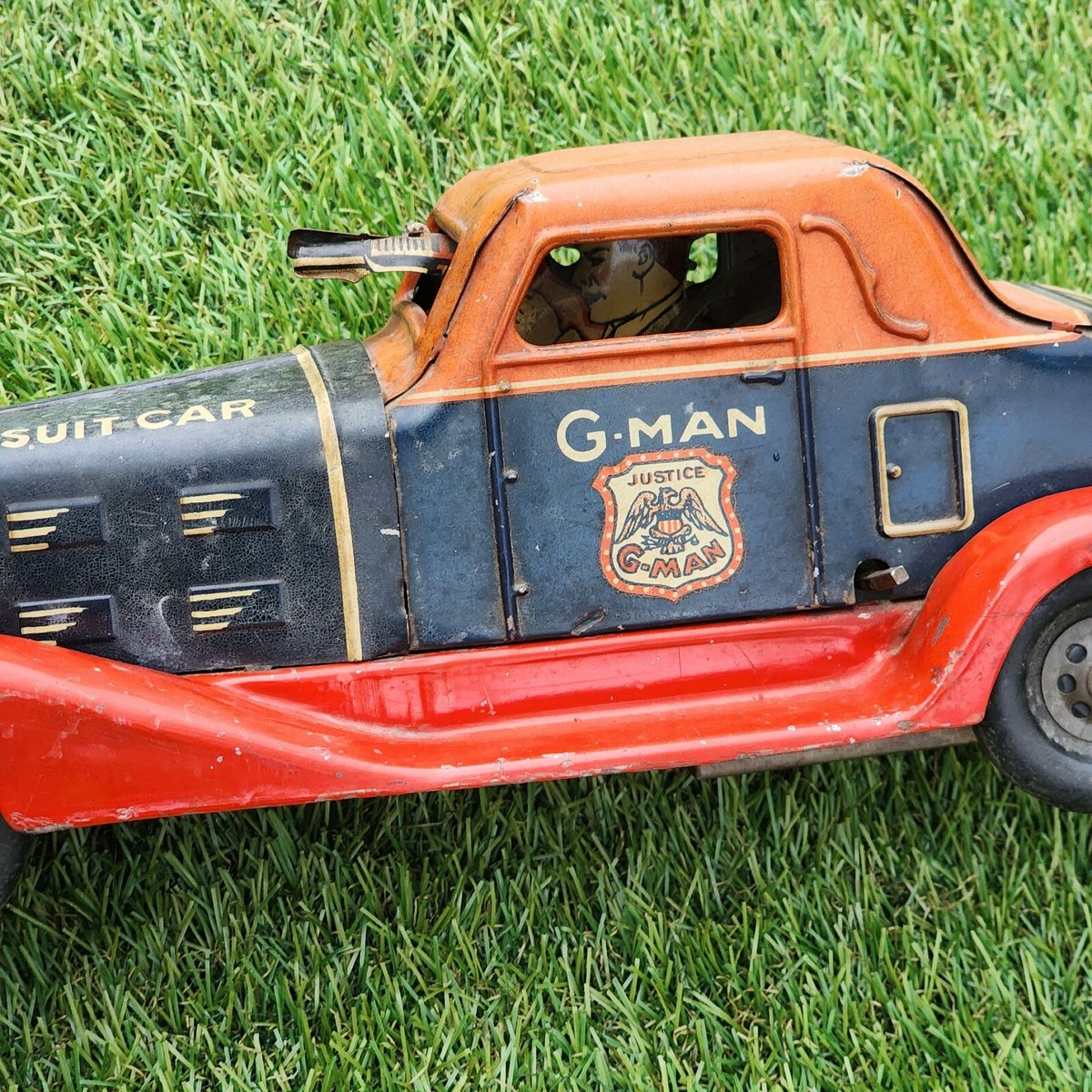 j*j様 USA製 PURSUIT CAR ブリキ 車 G-MAN ルイマルクス Marx Justice