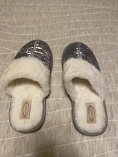 Women  s Joyfolie Silver Slippers, Size 10