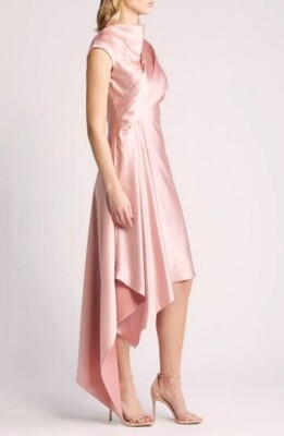 blue dress for baby girl Romantic Asymmetric Drape Warp Slit Midi Dress