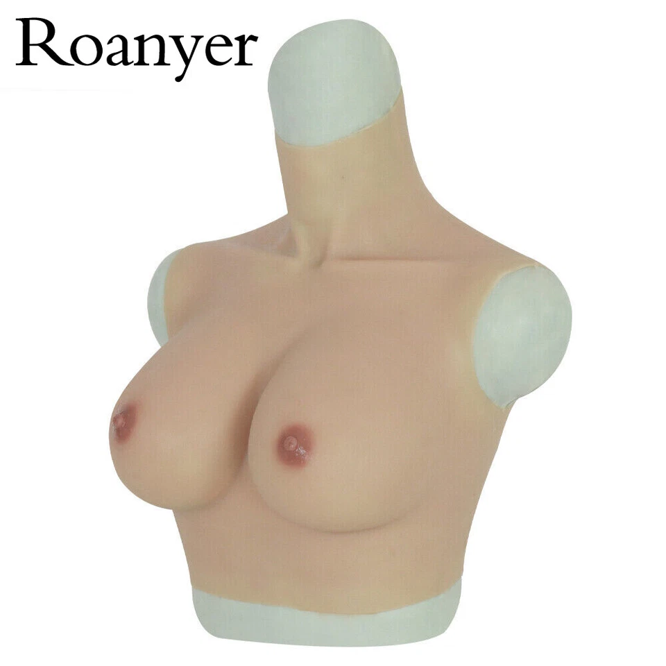 Roanyer Crossdresser Silicon E Cup Breast Form Fake Big Boobs for Drag Queen COS - Image 2 of 4