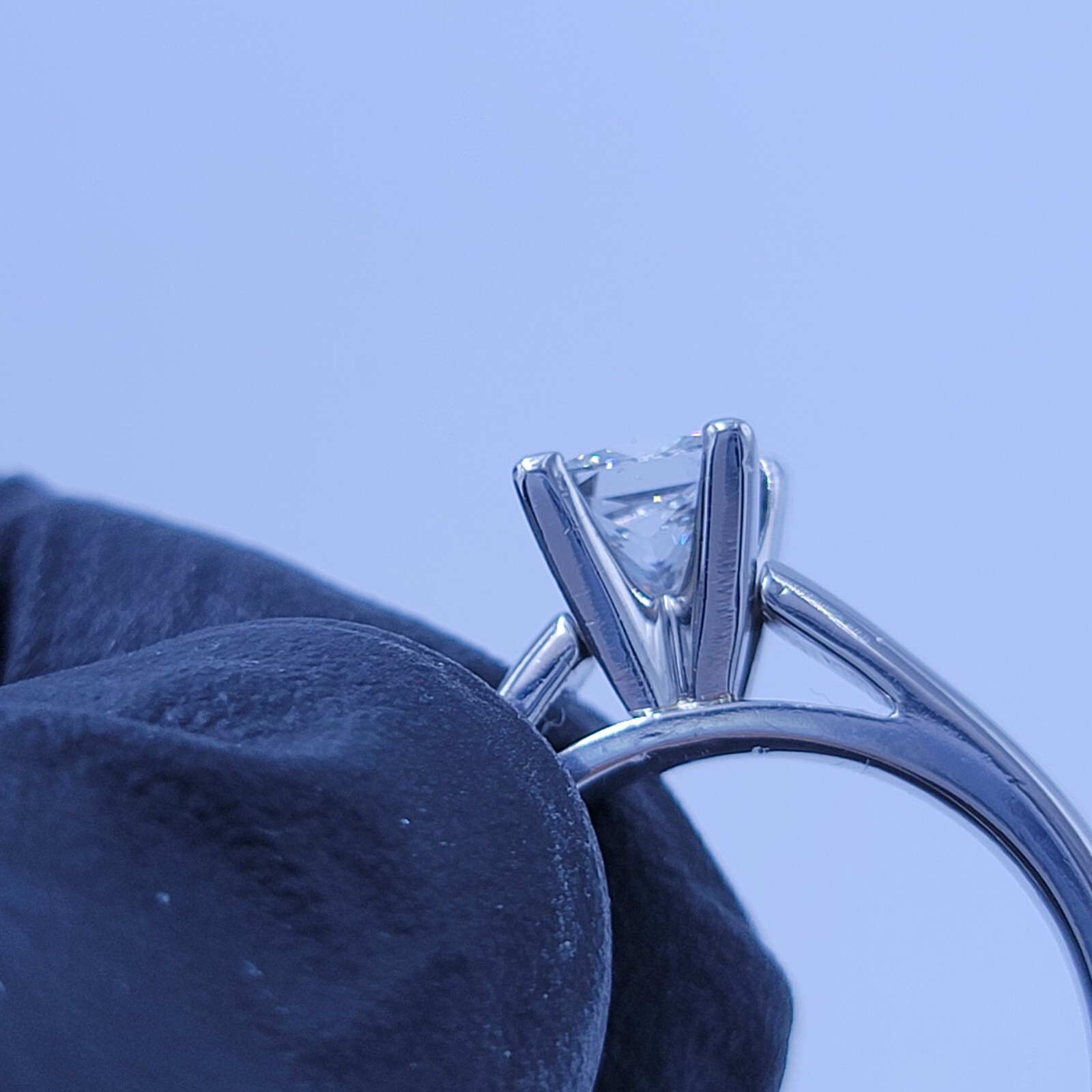 platinum princess diamond solitaire ring size 6.75 - image 13