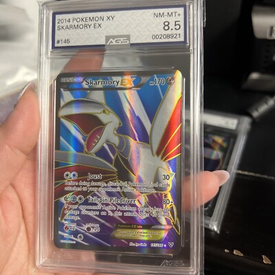 POKEMON XY BASE SKARMORY EX #145 FULL ART HOLO FOIL Graded AGS 8.5