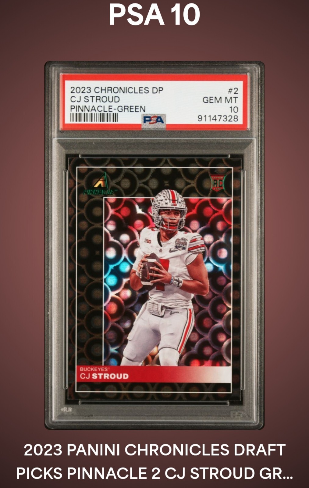 CJ Stroud Panini Chronicles Draft Picks Pinnacle #2 Green
