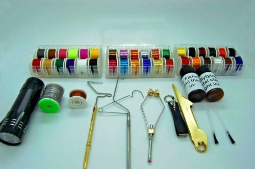 Magic Fly Tying Tool & Material Kit Floss Tinsel Thread UV Resin Whip Wire