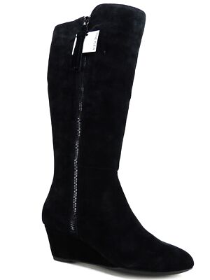 Anne Klein Women's Alanna Wedge boots Black Suede Size M
