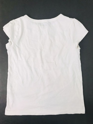 Crazy 8 Girls Medium M 7/8 Off-White Floral Short Sleeve T-Shirt Top - Picture 4 of 7