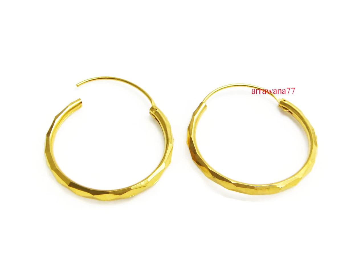 Real gold hoop earrings on sale for women