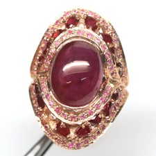 Gemstone Red Ruby, Garnet  Sapphire Jewelry Ring 925 Silver Rose Gold Size 6