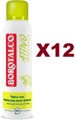 12PCS BOROTHALCO DEODORANT ACTIVE SPRAY PERFUME CEDAR AND LIME 150ML