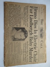 1934 the Paterson Morning Call Apr 4 Bruno Richard Hauptmann Dies Electric Chair