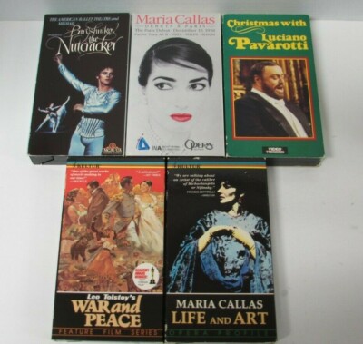 Opera VHS Lot 3 Luciano Pavarotti Maria Callas Kultur Mikhail Baryshnikov Ballet