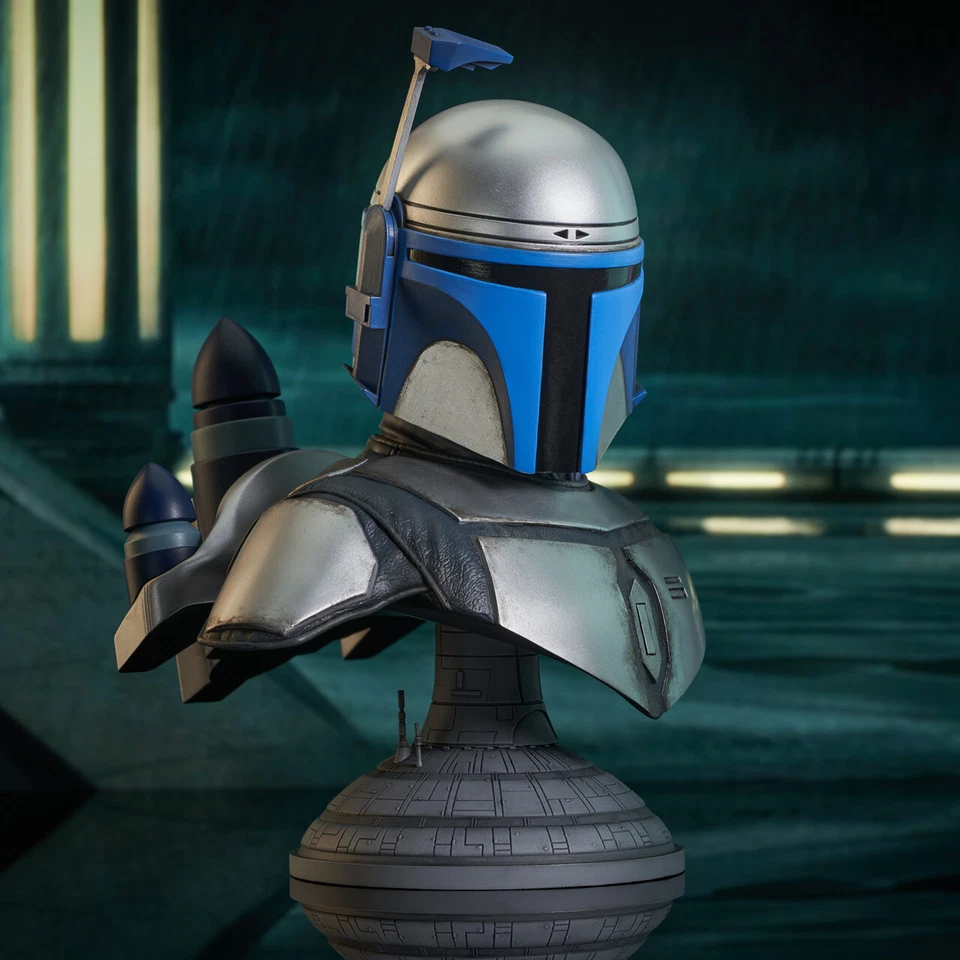 BUSTO GENTIL LEYENDAS GIGANTES EN 3D STAR WARS AOTC JANGO FETT ESCALA 1/2 NUEVO Foto 2 de 4