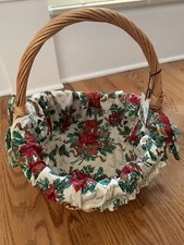 Vintage 11" Handmade Seasons wicker basket With lined Harvest display