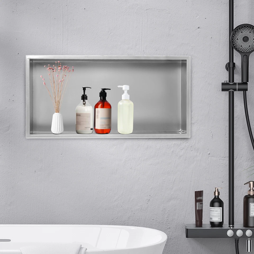 Nicho de ducha horizontal de acero inoxidable para soldadura sin costuras impermeable gris Foto 4 de 4