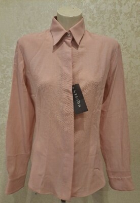 Alexander McQueen Vintage Early 00s NWT Salmon Wool Crepe Shirt 42 