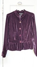 New York  Co. Plum Velvet Jacket Size 10 Pre-owned