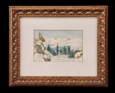Carl Von Hassler - Original Watercolor Painting - Winter in the Sierras