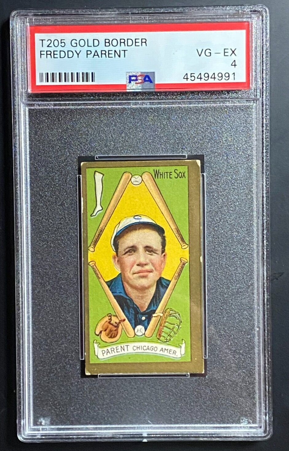1911 T205 Gold Border Freddy Parent PSA 4 VG-EX Hassan Chicago White Sox