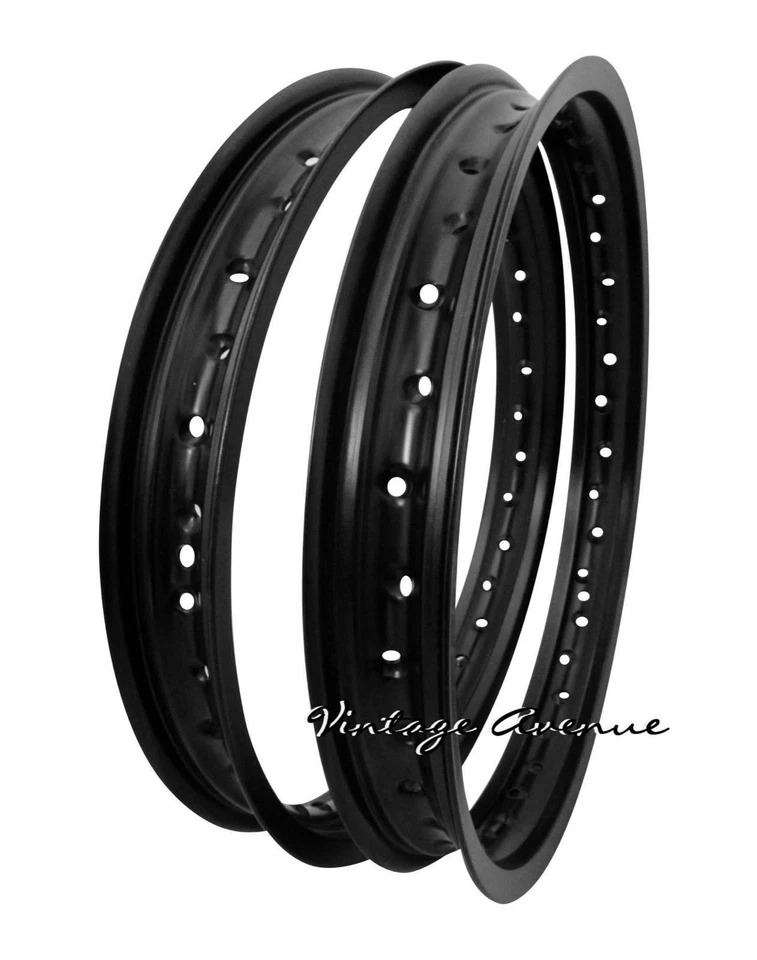 [LG4421] SUZUKI T500 GT500 GT550 GT750 ALUMINUM (BLACK) FRONT + REAR WHEEL RIM - Image 2 of 4