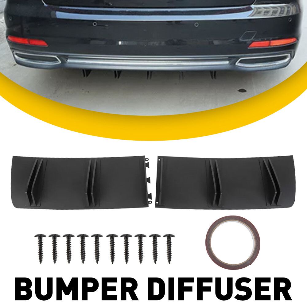 Fits Cadillac CTS XTS Matte Black Rear Diffuser Bumper Lip Fins Spoiler Splitter