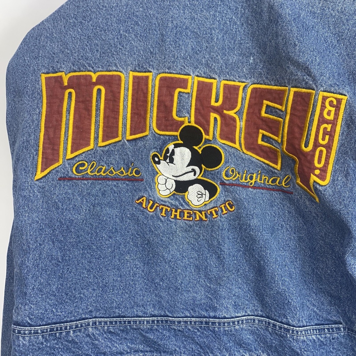 HOT DISNEY MICKEY MOUSE @ EMBROIDERED CHORE BLANKET Denim COAT
