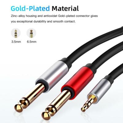 Stereo 1/8'' Miniklinke auf Dual 1/4'' Kabel Smartphone 3,5 mm auf Mixer 6,35 mm
