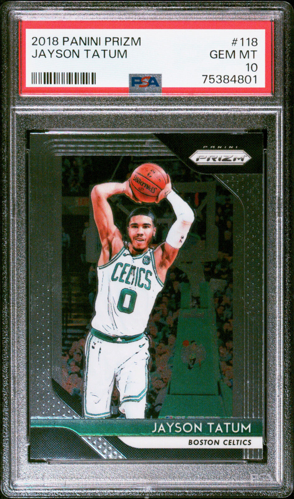 2018 2018-19 Panini Prizm Jayson Tatum #118, 2ND YEAR, PSA 10, Graded 2023