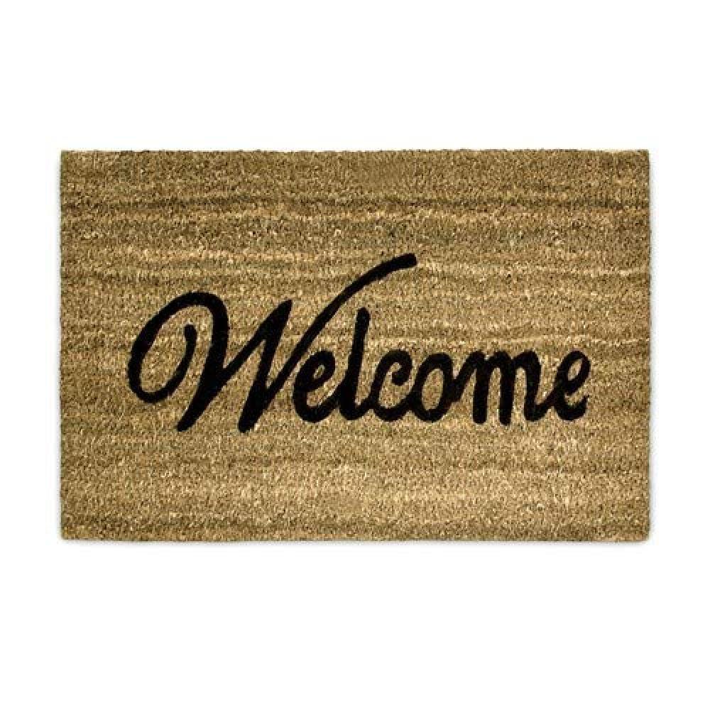 (TG. 50 x 65 cm) Relaxdays Welcome Zerbino, Legno_Composito, Marrone, 50 x 65 cm