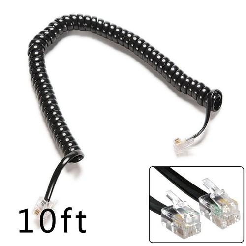 10 pieds téléphone combiné rallonge téléphone cordon bobine bouclée ligne câble fil le plus récent - Photo 3/9