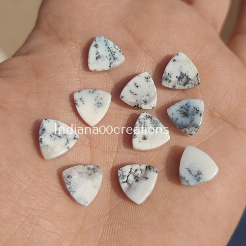 Ópalo de dendrita de 12 mm 25 piezas billones de piedras preciosas naturales sueltas con respaldo plano en ambos lados - Imagen 4 de 5