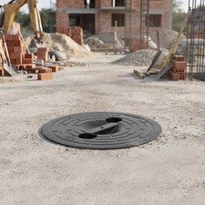6.6 Gallon Perforated PP Sump Pump Basin W/load-bearing Cover 40 Drainage Holes