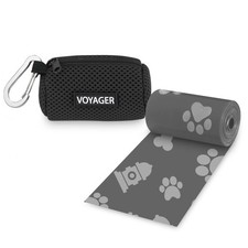 Best Pet Supplies Dog Poop Bag Holder Leash Attachment with 15 Bags, Black, R...