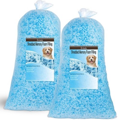 DR.DUDU 10lbs Shredded Memory Foam Filling for Bean Bag Filler, 10lb, Blue