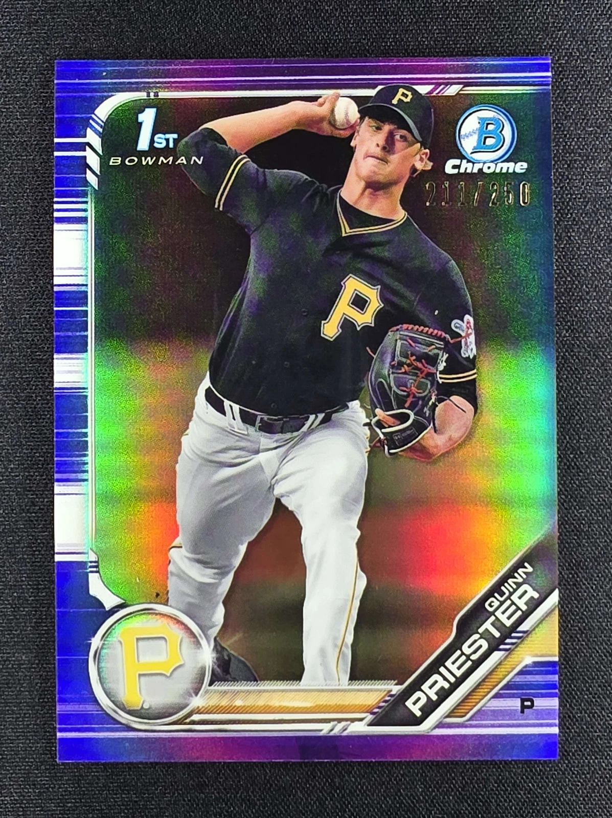 Quinn Priester 2019 Bowman Chrome Draft 1st Purple Refractor 211/250 #BDC-44