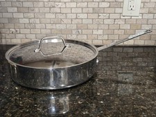 NSF Thunder Group 5 Qt Cast Aluminum & SS Deep Chicken Fryer Saute Pan w/ Lid