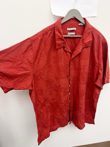 Batik Bay Hawaiian Shirt Button Up Short Sleeve 100% Silk Men's Size 3XLT Red - Picture 5 of 16