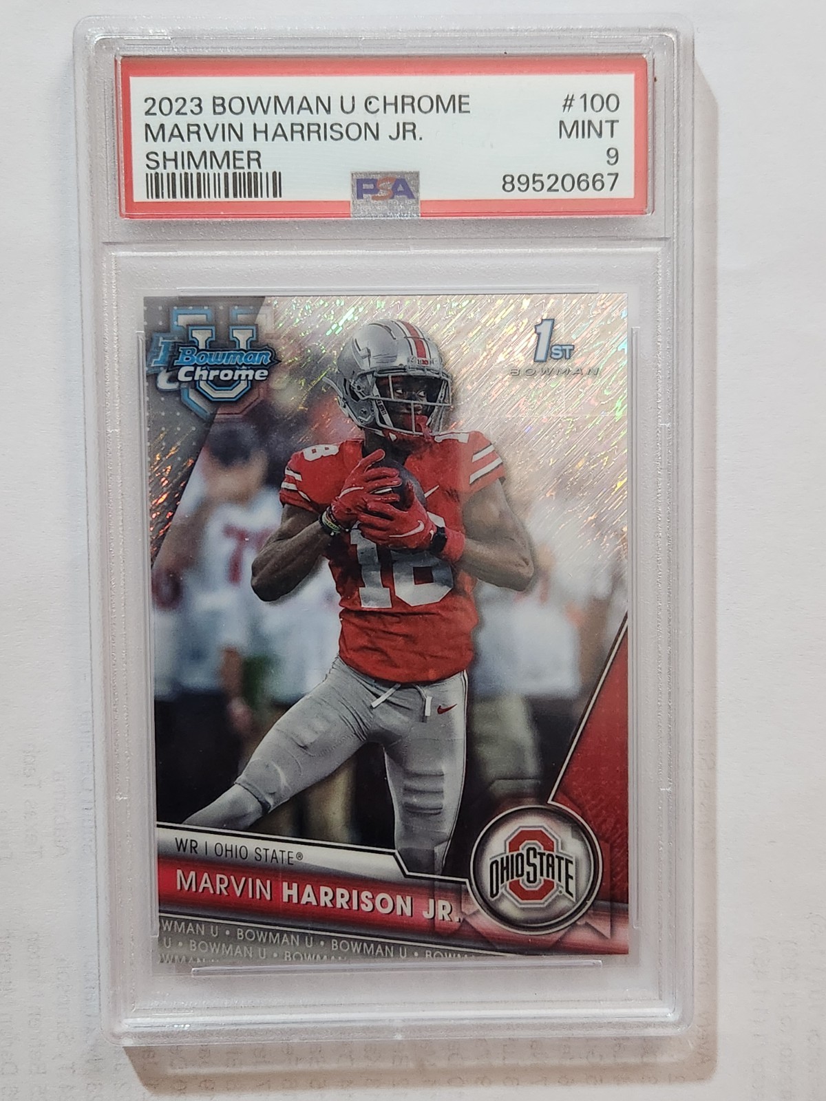 2023 Bowman U Chrome Marvin Harrison Jr 💥Shimmer RC PSA 9🔥