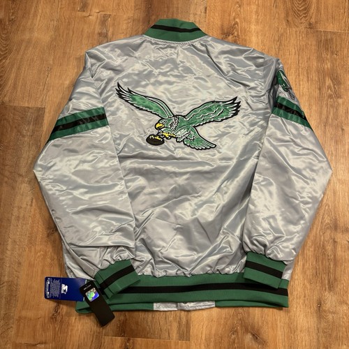 Philadelphia Eagles Starter Satin Jacke Herren XL Neu mit Etikett Silber Kelly Green NFL - Bild 3 von 8